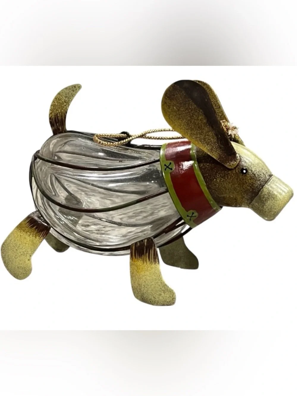 Metal and Glass Dog Ornament